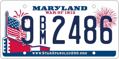 MD license plate 9BM2486