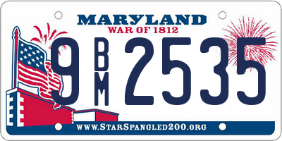 MD license plate 9BM2535