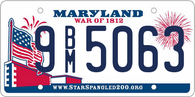 MD license plate 9BM5063