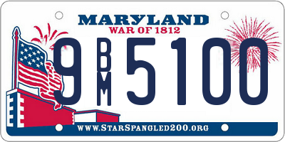 MD license plate 9BM5100