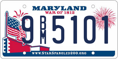 MD license plate 9BM5101