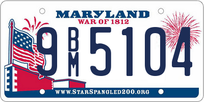 MD license plate 9BM5104