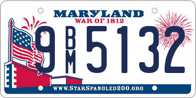 MD license plate 9BM5132