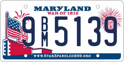 MD license plate 9BM5139