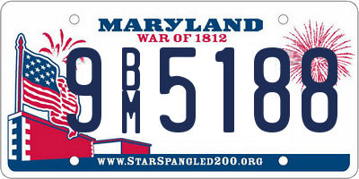 MD license plate 9BM5188