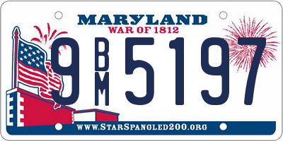 MD license plate 9BM5197