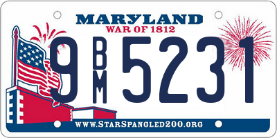 MD license plate 9BM5231