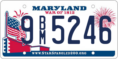 MD license plate 9BM5246