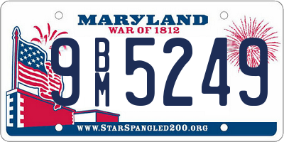 MD license plate 9BM5249