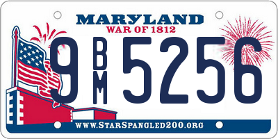MD license plate 9BM5256