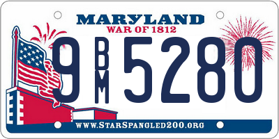 MD license plate 9BM5280