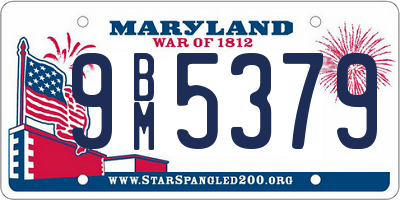 MD license plate 9BM5379