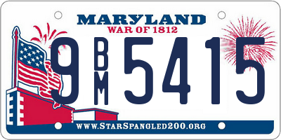 MD license plate 9BM5415