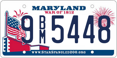 MD license plate 9BM5448
