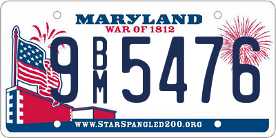MD license plate 9BM5476