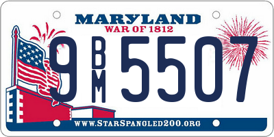MD license plate 9BM5507