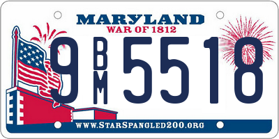 MD license plate 9BM5518