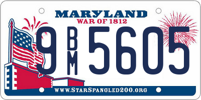 MD license plate 9BM5605