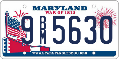 MD license plate 9BM5630
