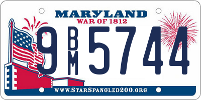 MD license plate 9BM5744