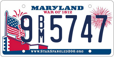 MD license plate 9BM5747