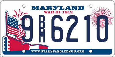 MD license plate 9BM6210