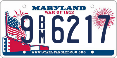 MD license plate 9BM6217