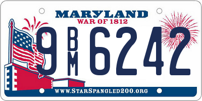 MD license plate 9BM6242