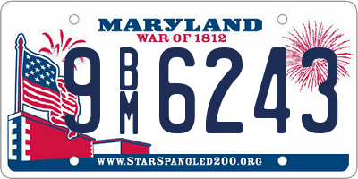 MD license plate 9BM6243