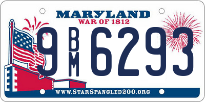 MD license plate 9BM6293