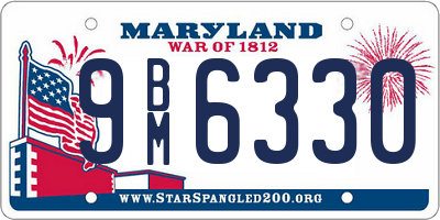 MD license plate 9BM6330