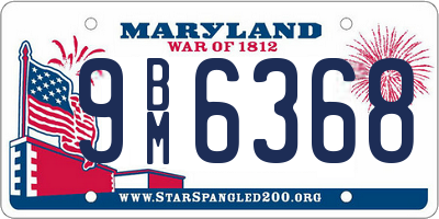 MD license plate 9BM6368