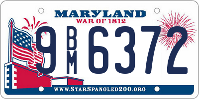 MD license plate 9BM6372
