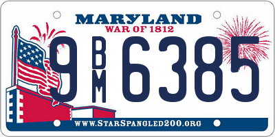 MD license plate 9BM6385