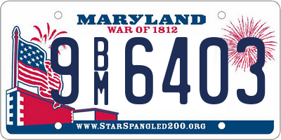 MD license plate 9BM6403
