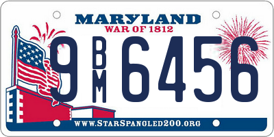 MD license plate 9BM6456