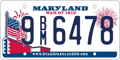 MD license plate 9BM6478