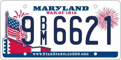 MD license plate 9BM6621