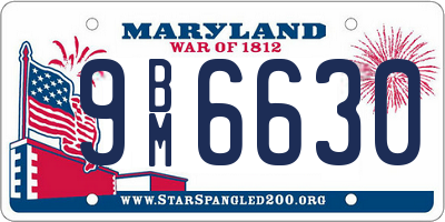 MD license plate 9BM6630