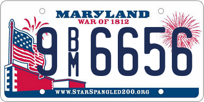 MD license plate 9BM6656