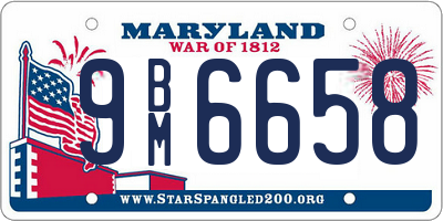 MD license plate 9BM6658