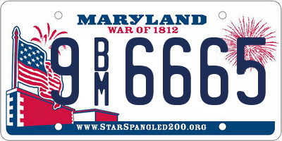 MD license plate 9BM6665