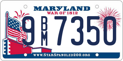 MD license plate 9BM7350