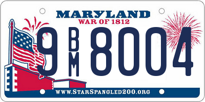 MD license plate 9BM8004