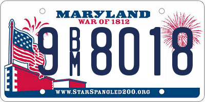 MD license plate 9BM8018