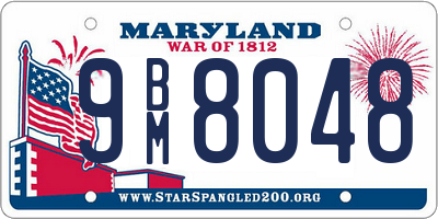 MD license plate 9BM8048