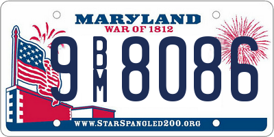 MD license plate 9BM8086