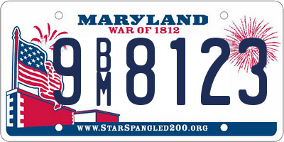 MD license plate 9BM8123