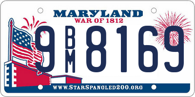 MD license plate 9BM8169
