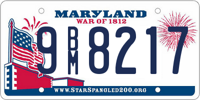 MD license plate 9BM8217